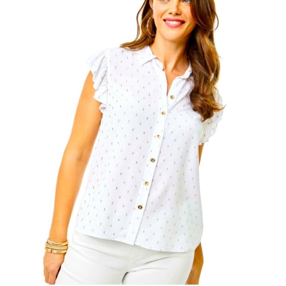LILLY PULITZER women’s size XL Blouse SWEET !! reg $108 NEW WITH TAGS !!